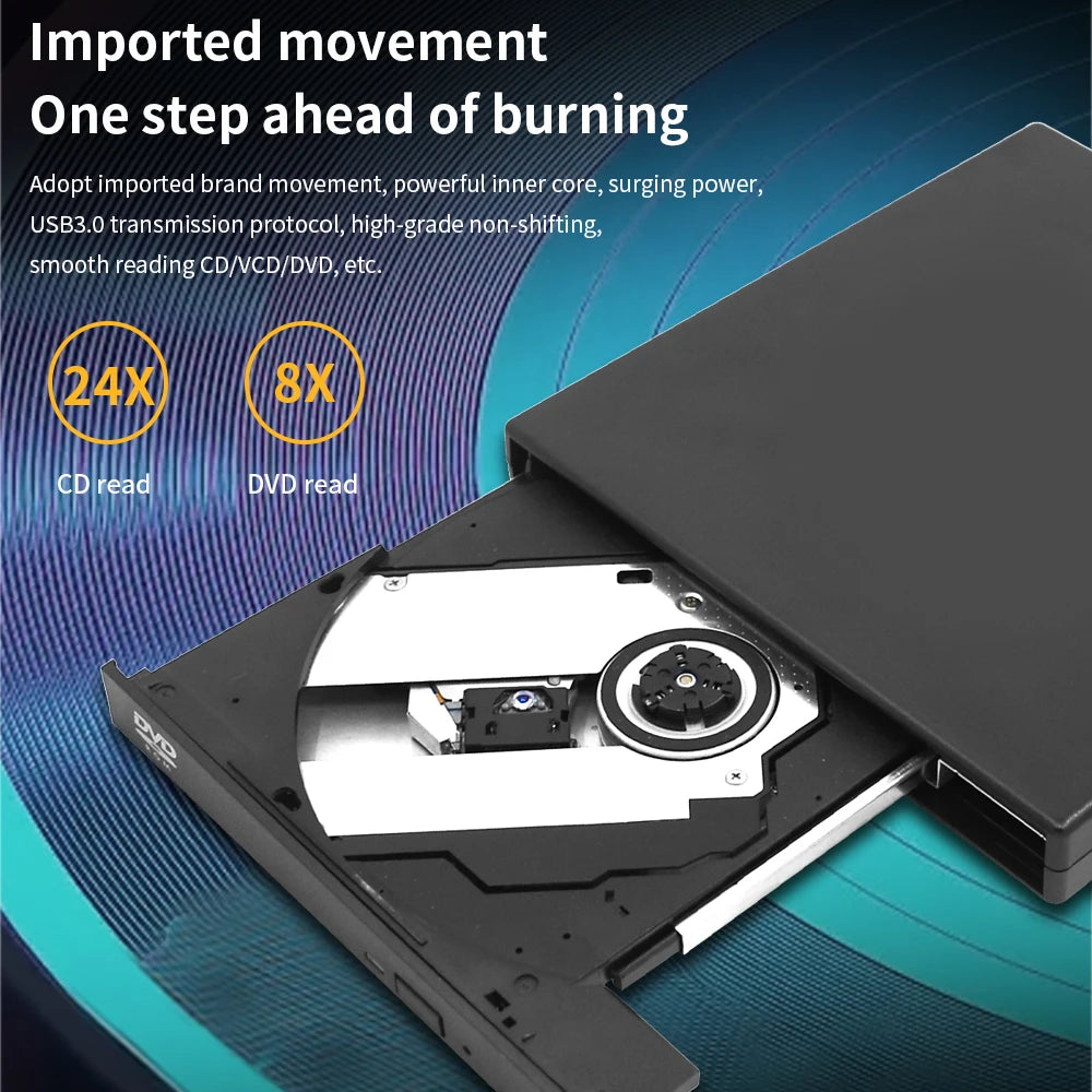 USB External CD DVD Reader CD/DVD Drive USB2.0 External Disk Drive CD-ROM DVD-ROM Optical for Macbook Laptop Desktop PC