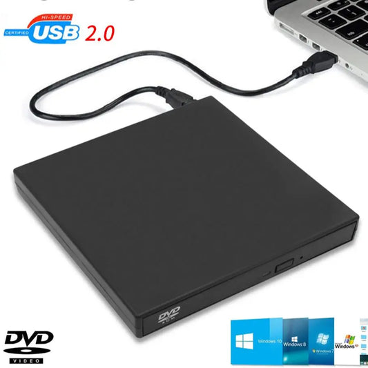 USB External CD DVD Reader CD/DVD Drive USB2.0 External Disk Drive CD-ROM DVD-ROM Optical for Macbook Laptop Desktop PC